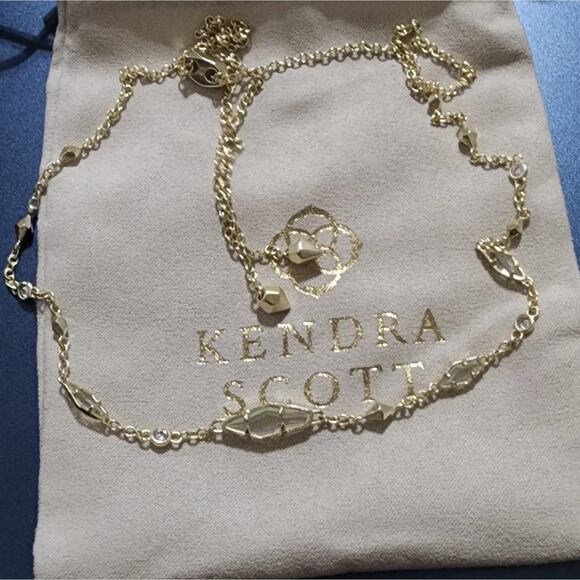 Kendra Scott Gold Debra Choker Adjustable Necklace iridescent stones - Picture 6 of 11